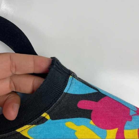 Disney Parks Mickey Mouse Graphic Crewneck Short Sleeve Ringer Tee Size Small - Picture 7 of 7